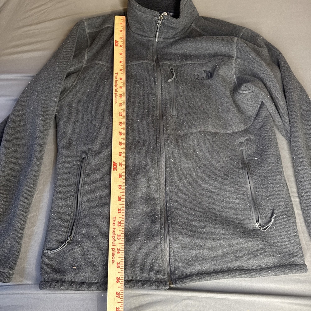 The North Face Pullover Mens L Black Grid Fleece Quarter Zip Warm - Picture 7 of 10